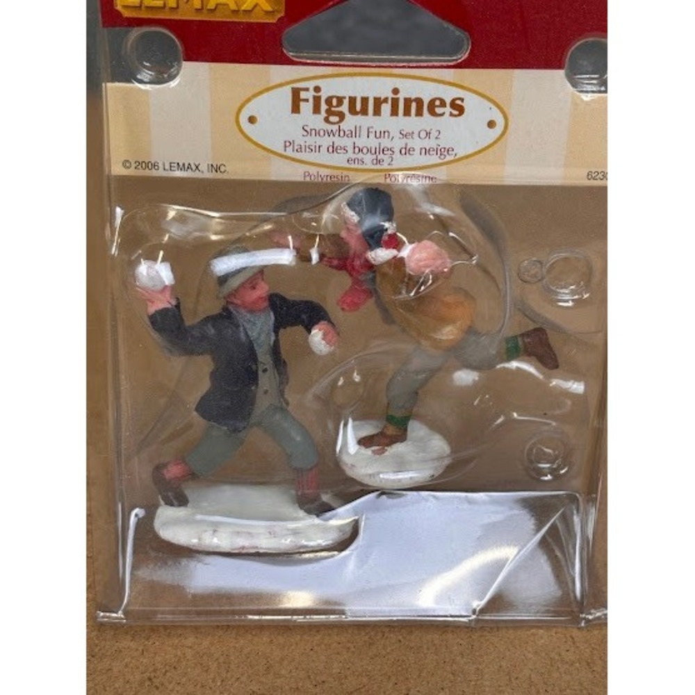 Lemax‎ Village Collection Snowball Fun Set of 2 Figurines 62308 2006 Polyresin